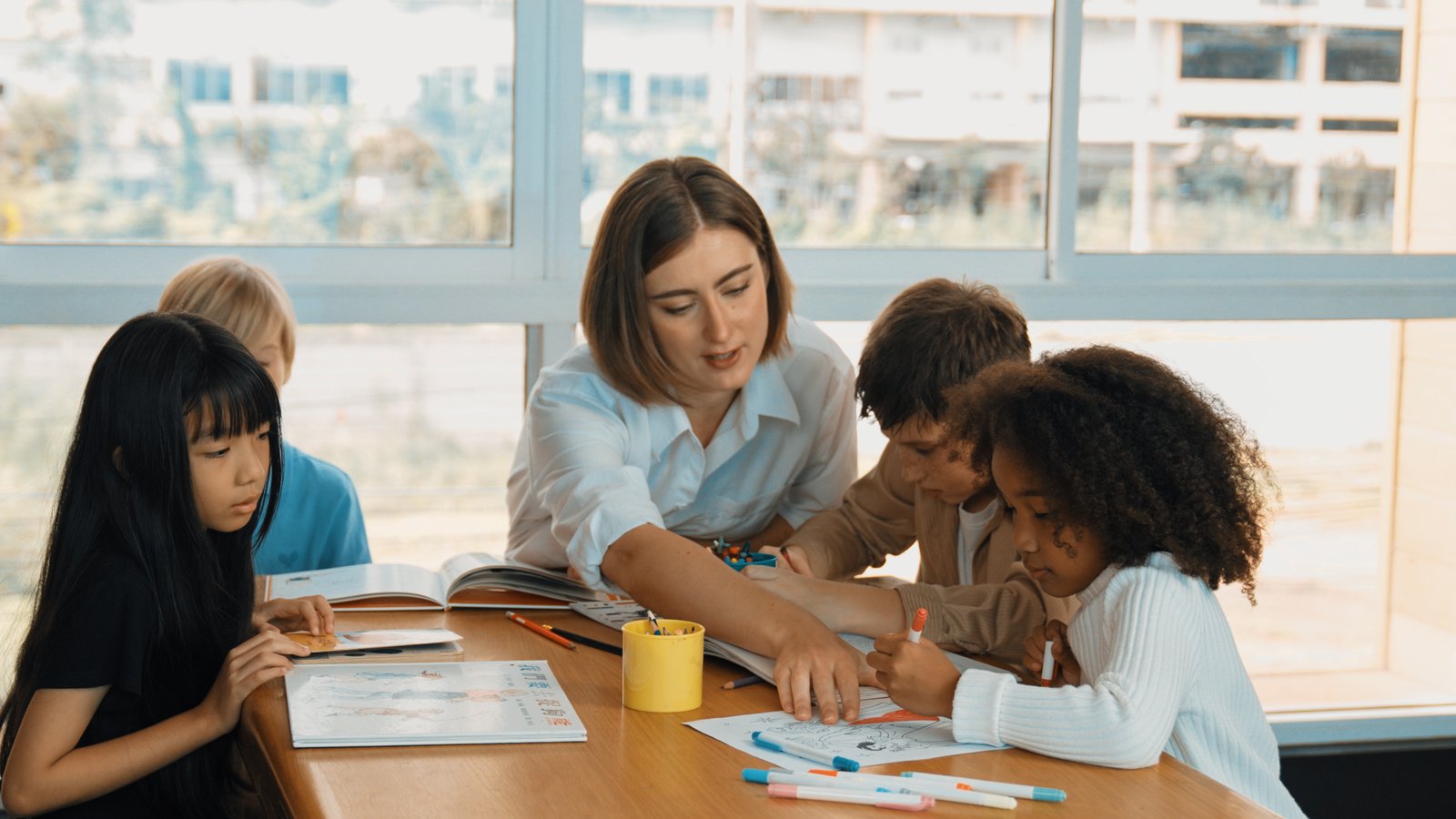 BrightPath teacher leading a structured learning session with students